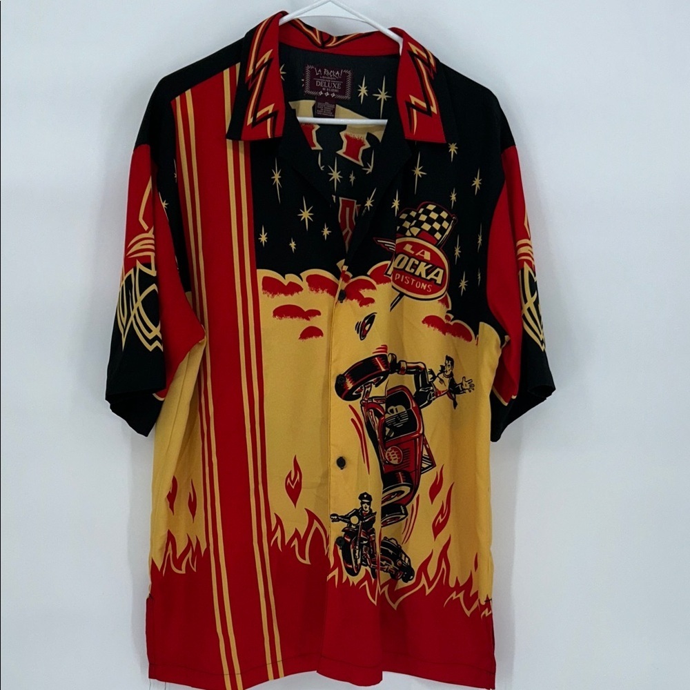 Vintage BC Ethic Men's LA ROCKA 'Hot Rod Rumble'  Shirt HARD ROCK Las Vegas XL